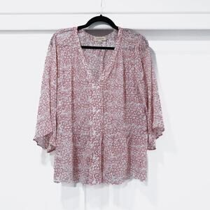 REPEAT Large Floral Boho Blouse | Size Large